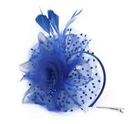 Fascia Di Piume Vintage Lace Rose Capelli Bands Elegante Lady Flapper Great Gatsby Fascia perla Partito Partito Bridal Headpiece Fascia Piume Di Pavone(Blue)