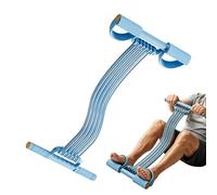 Fascia di resistenza a pedale - Esercitatore per addominali regolabile con corda di tensione a 10 tubi, fascia elastica multifunzione per yoga per donne adulte, portatile, leggero, resistenza da 50-15