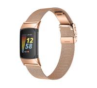 FASCIA DI RICAMBIO INF Cinturino in acciaio inossidabile per Fitbit Charge5/6 Oro rosa,