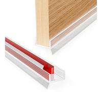 Fascia di Tenuta in Gomma Flessibile Autoadesiva porta, Isolante Antispiffero per Pannelli da 15-17mm, Nastro Paraspifferi per Porte di Cucina e Zoccoli (Trasparente 2,5m)