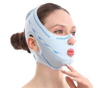 Fascia Doppio Mento Donna Maschera for dormire traspirante e regolabile, modellante for il viso, elastica, snellente, lifting rassodante, strumento for la cura della pelle(Blue)