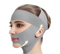 Fascia Doppio Mento Donna Maschera for dormire traspirante e regolabile, modellante for il viso, elastica, snellente, lifting rassodante, strumento for la cura della pelle(Gray 2)