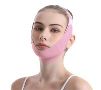 Fascia Doppio Mento Donna Maschera for il viso modellante e lifting, fascia for a V(Pink)
