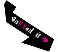 Fascia Earned It, decorazioni per feste di laurea 2024, rosa caldo e nero, fascia per la classe senior del 2024, fascia per infermieri, fascia per laurea per infermieri, regalo di laurea per scuola di