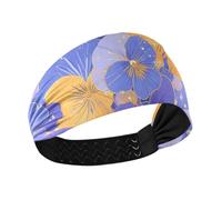 Fascia elastica antiscivolo con fiori astratti arancioni viola del pensiero del pensiero per calcio, palestra, allenamento quotidiano