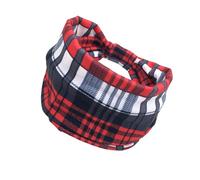 Fascia elastica bohémien per il sudore, a tesa larga, bandana, per esercizi, fitness, jogging, tennis, yoga, rosso, bianco, a quadretti, n. 40