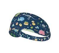 Fascia elastica colorata con stampa di elefante e Lea, compatibile con casco, per attività all'aperto, escursionismo, ciclismo, corsa, allenamento
