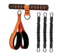 Fascia elastica con maniglie, Attrezzura per addominali con 3 tubi regolabili, Fascia Pieghevole con Maniglie per Piedi, per Allenamento Core Pilates Palestra a Casa