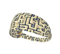 Fascia elastica con mappa del tesoro labirinto, unisex, assorbe l'umidità ed elimina il sudore in eccesso, adatta per sport come calcio, corsa, yoga, ecc.