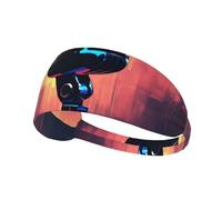 Fascia elastica con microfono con stampa note musicali, per donne e uomini, per corsa, per esercizi all'aperto, idea regalo