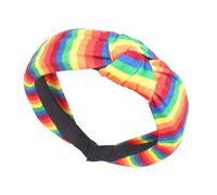 Fascia elastica con nodo arcobaleno a righe colorate, accessori per capelli LGBTQ Pride Rainbow Wide Top Knot Hairband per donne e ragazze Gay Pride Parade Copricapo Festival Copricapo Regalo