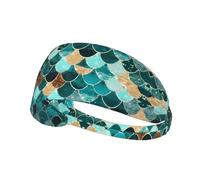 Fascia elastica con stampa a squame di sirena, fascia per esercizi sportiva, perfetta per corsa, ciclismo, yoga e molto altro ancora