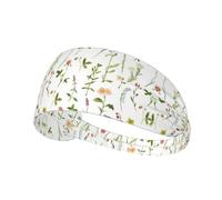 Fascia elastica con stampa di acquerelli di erbe e fiori, compatibile con casco, per attività all'aperto, escursionismo, ciclismo, corsa, allenamento