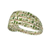 Fascia elastica con stampa di cactus con piante tropicali, compatibile con casco, per attività all'aperto, escursionismo, ciclismo, corsa, allenamento