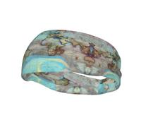 Fascia elastica da basket, cartina del mondo dei cartoni animati, unisex, sportiva, corsa, ciclismo, yoga, fitness, assorbe il sudore,