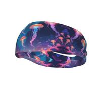 Fascia elastica da basket, con meduse luminose, unisex, per sport, corsa, ciclismo, yoga, fitness, assorbe il sudore,