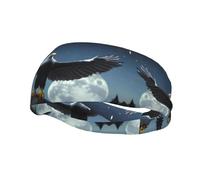 Fascia elastica da basket, Eagle Under The Stars, unisex, per sport, corsa, ciclismo, yoga, fitness, assorbe il sudore,