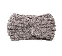 Fascia elastica da donna, a maglia, con nodo a torsione, larga, lavorata a maglia, calda, per autunno e inverno, per sport all'aria aperta, 22 x 12 cm, caffè