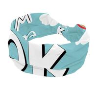 Fascia elastica da donna, con scritta "Everything Will Be Ok", ampia, antiscivolo, per yoga, allenamento, palestra, corsa, fitness, sport