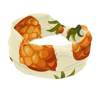 Fascia elastica da donna con sfondo giallo ananas, fascia elastica per capelli, antiscivolo, traspirante, per yoga, sport, palestra, corsa, fitness