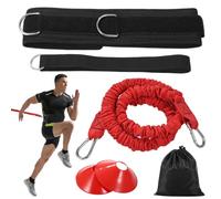 Fascia elastica di resistenza: resistenza multi-sport, attrezzatura per allenamento di velocità, include coni da allenamento, cintura in vita, fascia di fissaggio, migliora forza, potenza e velocità