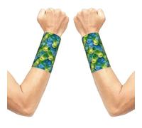 Fascia elastica di supporto per il polso con pappagallo tropicale, compressione per il polso, fascia antisudore, 1 paio per uomo e donna, 3,15 x 5,1 pollici.