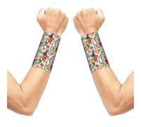 Fascia elastica di supporto per il polso con pappagallo tropicale, compressione per il polso, fascia antisudore, 1 paio per uomo e donna, 3,15 x 5,1 pollici.