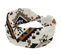 Fascia elastica larga da donna, alla moda, a turbante, antiscivolo, con motivo etnico orientale, fasce per la testa per allenamento, accessori per capelli