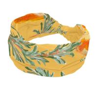 Fascia elastica larga da donna, arancione, antiscivolo, traspirante, per yoga, palestra, corsa, fitness, sport