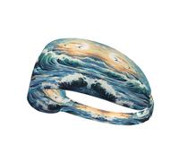 Fascia elastica per capelli a forma di gabbiano a vela, antiscivolo, traspirante, per donne e uomini, per palestra, corsa, yoga, tennis