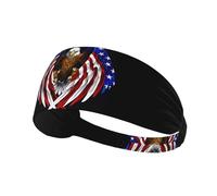 Fascia elastica per capelli con aquila patriottica, unisex, assorbe l'umidità ed elimina il sudore in eccesso, adatta per sport come calcio, corsa, yoga, ecc.