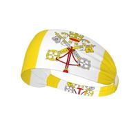 Fascia elastica per capelli con bandiera del Vaticano, ideale per sport e allenamenti.