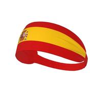 Fascia elastica per capelli con bandiera nazionale spagnola, traspirante, per uomo e donna, ideale per sport come corsa, calcio, yoga e ciclismo.