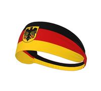 Fascia elastica per capelli con bandiera nazionale tedesca, traspirante, per uomo e donna, ideale per sport come corsa, calcio, yoga e ciclismo.