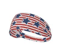 Fascia elastica per capelli con stampa a stelle rosse e bianche, compatibile con casco, per escursionismo, ciclismo, corsa, allenamento