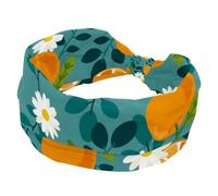 Fascia elastica per capelli da donna, arancione, antiscivolo, larga, turbante, per allenamento, yoga, sport, corsa