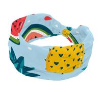 Fascia elastica per capelli da donna, con ananas, anguria, frutta, fascia per capelli annodata, fascia vintage per uso quotidiano, yoga, allenamento