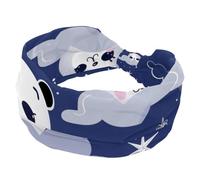 Fascia elastica per capelli da donna, con motivo a panda e scritta "Good Night", elastica, antiscivolo, per yoga, allenamento, palestra, corsa, fitness, sport