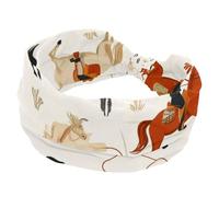 Fascia elastica per capelli da donna, con motivo di cavalli selvaggi occidentali, cowboy, deserto, larga, antiscivolo, fascia per il sudore, fascia per la testa per yoga, allenamento, sport, palestra