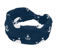 Fascia elastica per capelli da donna, con simpatico cuore, balene e ancora in barca, larga, antiscivolo, fascia per il sudore per yoga, allenamento, sport, palestra, corsa, fitness