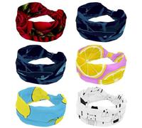 Fascia elastica per capelli da donna, con squali, oceano, mare, 6 pezzi, antiscivolo, fasce per capelli per allenamento del sudore, accessori per capelli alla moda