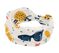 Fascia elastica per capelli da donna, larga, annodata, motivo ananas, anguria, vintage, per uso quotidiano, yoga, allenamento