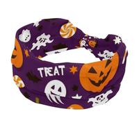 Fascia elastica per capelli da donna, larga fascia per capelli con fantasma zucca di Halloween, antiscivolo, fascia per il sudore, fascia per la testa per yoga, allenamento, sport, palestra, corsa