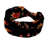 Fascia elastica per capelli da donna, larga, per Halloween, con nodo e cappello da strega, vintage, per uso quotidiano, yoga, allenamento