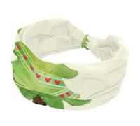 Fascia elastica per capelli da donna, motivo albero di Natale con cuore rosso, larga, antiscivolo, fascia per il sudore, fascia per yoga, allenamento, sport, palestra, corsa, fitness