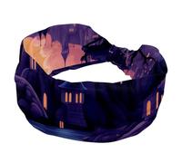 Fascia elastica per capelli da donna, per yoga, allenamento, sport, Halloween, castello di Halloween, turbante, fascia larga per capelli