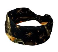 Fascia elastica per capelli da donna, per yoga, allenamento, sport, turbante con nodo attorcigliato, cappello da strega per Halloween, fascia larga per capelli per ragazze e donne