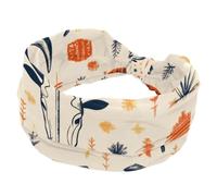 Fascia elastica per capelli da donna, turbante sportivo, vintage, motivo mucca selvaggia del selvaggio West morbido, annodato, fascia per capelli per yoga, allenamento quotidiano