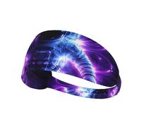 Fascia elastica per capelli da esercizio fisico con motivo galassia Via Lattea, assorbente e antiscivolo.