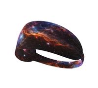 Fascia elastica per capelli da esercizio fisico con motivo galassia Via Lattea, assorbente e antiscivolo.